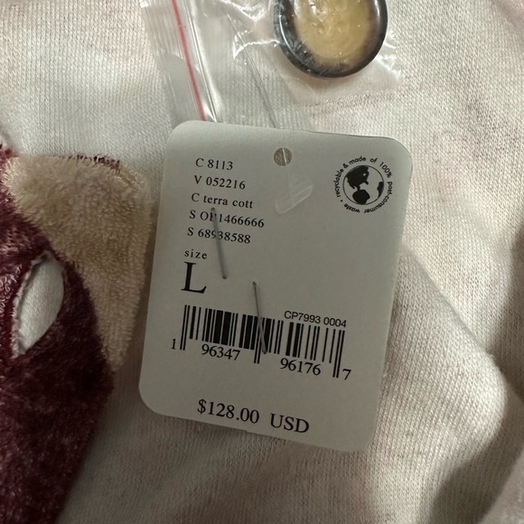 We the Free Terry Cardigan Hoodie Pullover, Size Large (v) - Picture 8 of 10